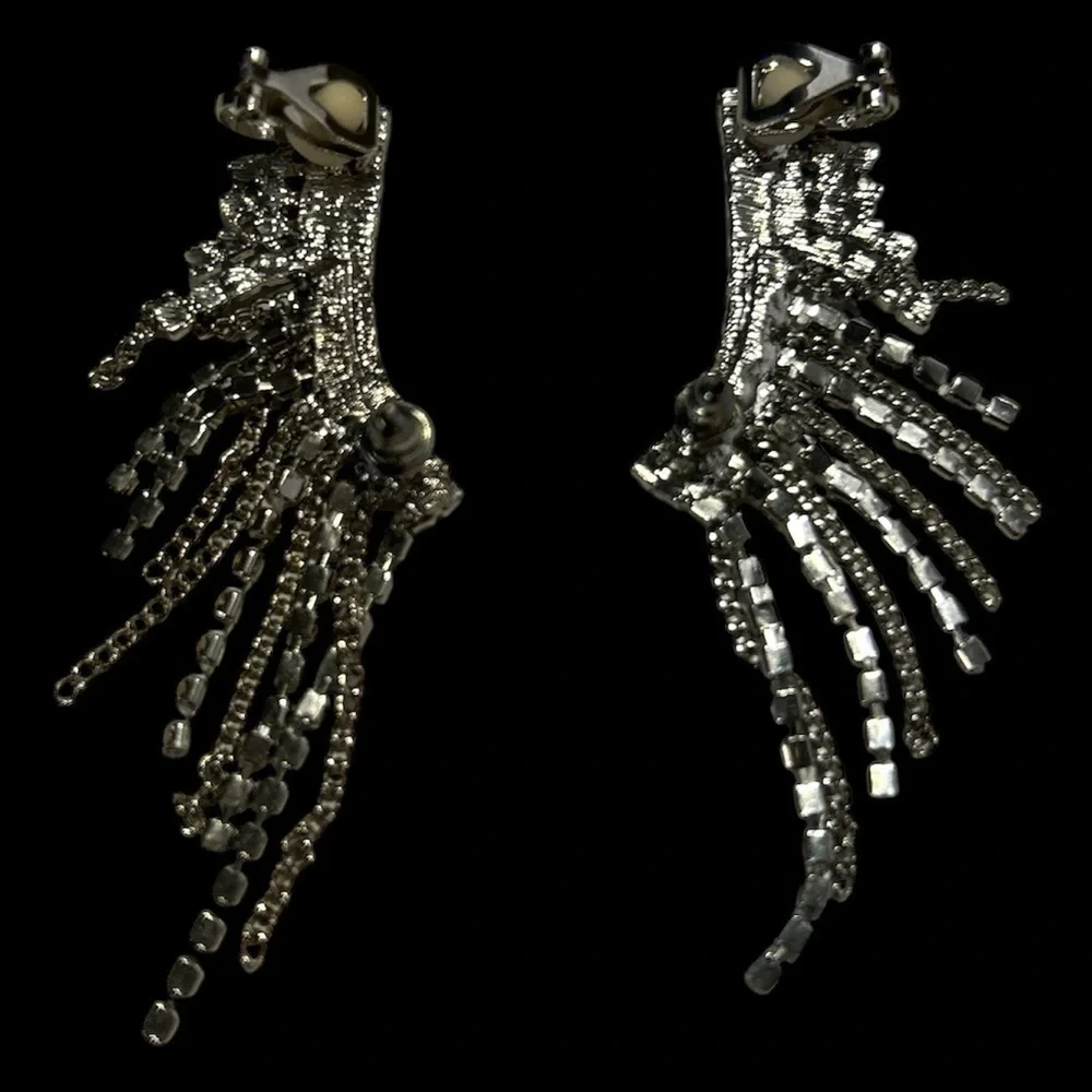 Elegant Silver Bling Ear Crawlers, NWOT
